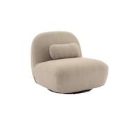 Alice's Garden swe auteuil pivotant 360° en Bouclette texturée Beige. piètement en métal Noir Mat - Spino