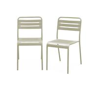Alice's Garden sweeek - Lot de 2 chaises de Jardin Acier. 2 Places. Beige. Amelia. L44 x P52 x H79cm
