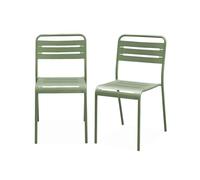 Alice's Garden sweeek - Lot de 2 chaises de Jardin Acier. 2 Places. Vert. Amelia. L44 x P52 x H79cm