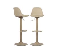 Alice's Garden sweeek - Lot de 2 tabourets de Bar réglables 61.5/83.5cm - Noah - Simili Cuir cappucinno - Hauteur réglable. Repose-Pieds