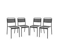 Alice's Garden sweeek- Lot de 4 chaises de Jardin Acier. 4 Places. Anthracite. Amelia. L44 x P52 x H79cm
