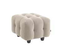 Pouf. module pour canapé. repose-pieds pour canapé 2 places en bouclette texturée beige L 69 x P 59 x H 48cm - Leon
