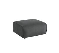 Pouf. module pour canapé. repose-pieds pour canapé 2 places en velours côtelé gris foncé. L 76 x P 70 x H 41cm - Wallas