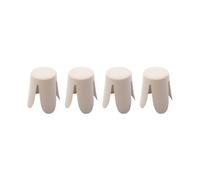 Set de 4 tabourets empilables. beige. bouclette texturée. NIKI. Ø30 / 44 x H46cm