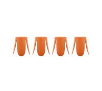 Alice's Garden sweeek - Set de 4 tabourets empilables Simili Cuir Orange. Niki Ø30 / 44 x H46cm
