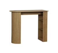 Alice's Garden sweeek - Table Bar. Table Haute de Cuisine Table d'appoint décor Bois avec rangements. 3 étagères. 120 x 55 x 100 cm
