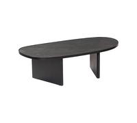Table basse ovale bois de manguier placage pierre SHIVA