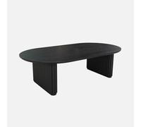 Alice's Garden sweeek - Table Basse Ovale Bois d'hévéa placage chêne Noir - L 122 x P 65 x H 35 cm - Gabrielle