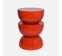 sweeek - Table d'appoint. Bout de canapé. Table de Chevet en métal Effet Glossy Orange Coumba. Ø32 x H 46.5cm