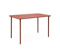 Alice's Garden sweeek- Table de Jardin métal 4 Places. Terracotta. Amelia. 120x70cm. Traitement antirouille. Lattes et Bords arrondis