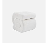 Alice's Garden sweeek - Tabouret/Pouf Design revêtement Bouclette crème 1 Place L 43 x P 47 x H 44cm - Sasha