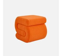 Alice's Garden sweeek - Tabouret/Pouf Design revêtement Bouclette Orange 1 Place L 43 x P 47 x H 44cm - Sasha