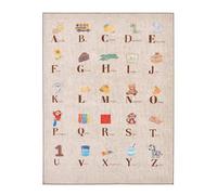 sweeek - Tapis éducatif intérieur Enfant Beige imprimé abécédaire 120 x 160 cm - Scoty