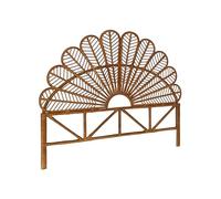 sweeek - Tête de lit en rotin foncé L 140 x P6 x H115cm