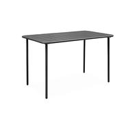 Alice's Garden - Table de Jardin métal 4 Places. Anthracite. Amelia. 120x70cm. Traitement antirouille. Lattes et Bords arrondis.