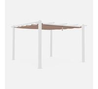 Toile de toit taupe pour tonnelle 3x4m Condate - toile de rechange pergola. toile de remplacement
