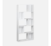 Alice's Home - Bibliothèque Design asymétrique - Pieter - 5 étagères. 10 Compartiments de Rangement. 83x23x173cm