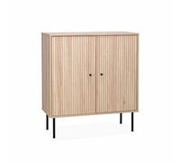 Alice's Home - Buffet de Rangement. Braga. Deux Portes. Une étagère. Buffet Haut. vaisselier. L 83.5 x l 39 x H 92.5cm
