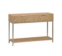 Console effet bois décor chevrons 2 tiroirs BUDAPEST