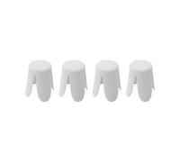 Alice's Home - Set de 4 tabourets empilables Blancs. Bouclette texturée. Niki. Ø30 / 44 x H46cm