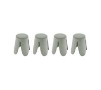 Alice's Home - Set de 4 tabourets empilables Verts céladon. Bouclette texturée. Niki. Ø30 / 44 x H46cm