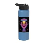 Alien Contact Floral Cosmique Vie Invisible Mystère Céleste Stainless Steel Insulated Water Bottle