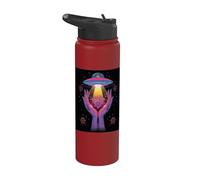 Alien Contact Floral Cosmique Vie Invisible Mystère Céleste Stainless Steel Insulated Water Bottle