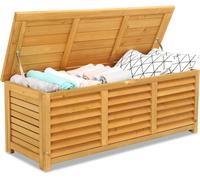 ALIGHTUP Coffre de jardin en bois 178 L, coffre de rangement pour jardin, balcon, véranda, coffre-banquette 121 x 44,5 x 44,5 cm