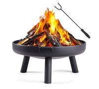 ALIGHTUP Foyer ? 70 cm sans fumšŠe Bac š€ feu de bois avec tisonnier, panier š€ feu et tonneau š€ feu Pare-šŠtincelles pour chauffage/barbecue, jardin terrasse