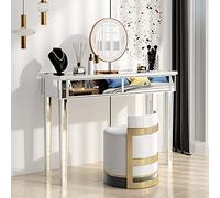 Alightup Table Console avec Plateau en Miroir, Meuble Miroir avec 2 Tiroirs, 105 x 36 x 76 cm, pour Salon, Entrée, Couloir