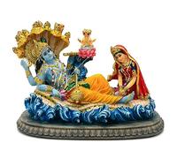alikiki Statue du Dieu Hindou Vishnu - 21 cm de Long - Figurine de divinité hindoue Divine pour Le culte Spirituel pour la Maison, Le Bureau, Le Studio, l'hôtel, la décoration du Temple Mandir Autel
