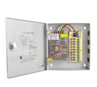 Alimentation 12V 5A 9 Canaux,60W Bloc d'Alimentation CCTV, Alimentation Stabilisée pour Caméra de Surveillance/Boîte Lumineuse/Équipements Industriels,Protection Multiple,Boîtier Métallique Verrouillé