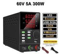 Alimentation CC réglable - Alimentation de laboratoire - 60V 5A 300W - Affichage LED à 4 chiffres - Entrée 220V - Mémoires M1-M4 - Pour la réparation d'électronique