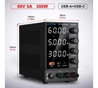 Alimentation de laboratoire à courant continu - DPS605U, 60V, 5A - Réglable de 0 à 60V et de 0 à 5A - Alimentation de bureau - Sortie unique - 200–300W