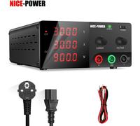 Alimentation de laboratoire - Alimentation à découpage CC réglable - 0-30 V 30 A - 900 W - Écran LED - Double bouton rotatif pour réglage fin - CV/CC - Rouge