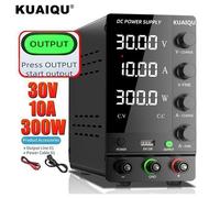 Alimentation de laboratoire KUAIQU 0-30V 0-10A, Alimentation stabilisée avec interrupteur de sortie, Commutation automatique CC/CV