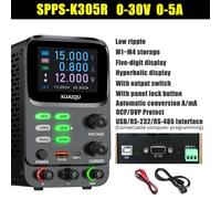 Alimentation de laboratoire - SPPS-K305R 3 ports - 0–30 V CC réglable, 5 A - Mesure à 10 µA - Affichage à 5 chiffres - 4 mémoires - Protection OCP/OVP