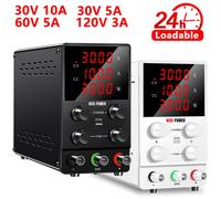 Alimentation électrique 30V 10A DC, affichage numérique réglable, régulateur de tension d'alimentation de laboratoire 60V 120V, entretien, expédition rapide (30V5A)black