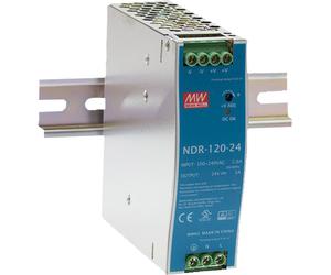 Alimentation électrique MEANWELL pour rail DIN 120 W/24 V CC Mean Well NDR-120-24 - Ballasts