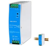 Alimentation Rail DIN 24V 5A 120W NDR-120-24, Bloc d’Alimentation Industriel 230V AC à 24V DC, Transformateur à Découpage 24V pour Rail DIN TS35/7.5 & TS35/15, Boîtier Métallique
