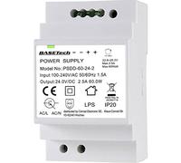Alimentation rail DIN Basetech PSDD-60-24-2 24 V 2.5 A 60 W Nbr. de sorties:2 x
