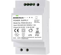 Alimentation rail DIN Basetech PSDD-60-24-2 24 V 2.5 A 60 W Nbr. de sorties:2 x