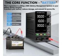 Alimentation réglable - Alimentation de laboratoire régulée et chargeur de batterie - AC 220 V - DC 60 V - 5 A - Pour batteries LiFePO4