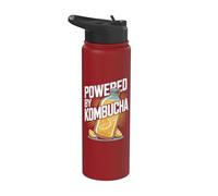 Alimenté par Kombucha Rafraîchissant Lemon Vibe Stainless Steel Insulated Water Bottle