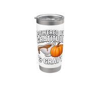 Alimenté par la gratitude et la sauce citrouille de Thanksgiving Gobelet isotherme en acier inoxydable double paroi