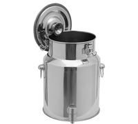 aliooila Bidon INOX avec Robinet 2.5-40L Pot a Lait INOX Couvercle pour Le Riz, La Farine, Les Céréales(Capacity,14L)