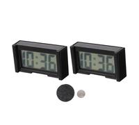 Alipis 2 Ensembles Horloge de Tableau de Bord de Voiture Adhésive Miniature Horloge Numérique Stable pour Auto Bureau et Maison Affichage Clair et Installation Facile
