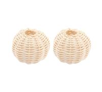 Alipis 2 Pièces Abat-jours en Rotin Tressé Blanc, 7cm, Décoration Lumineuse DIY pour Lampe D'appoint et Lampe de Salon, Abat-jour Artisanal Résistant la Déformation pour Ambiance