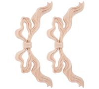 Alipis 2 Pièces Appliques en Bois Sculpté Nœud, Décorations Murales en Bois, Lot Non Peint, Couleur Khaki, pour Armoires et Portes, Usage Intérieur, Décoration de Maison
