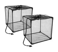 Alipis 2 Pièces Boîte de Filtre pour Pompe de Bassin Extérieur en Plastique Noir Maille Anti-Obstruction et Circulation d'eau Fiable pour Étangs à Poissons